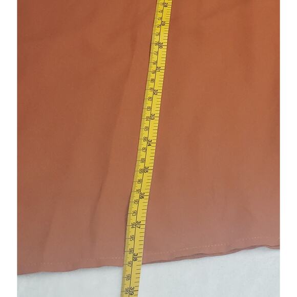 Hotouch Womens Large Rust  Swing Dress Ruffle Sleeves Crochet V-Neck Lined - Picture 10 of 11